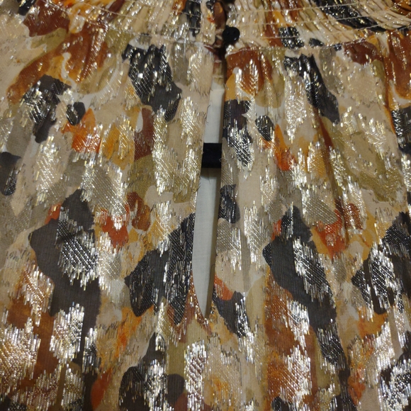 ba&sh Metallic Camo Ruffle Blouse - Picture 6 of 7